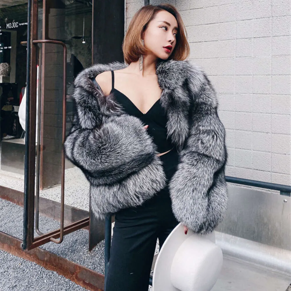 Fur Women's Short And Fashionable Imitation Fox Whole Leather 2023 Winter New Coat Haining 801370