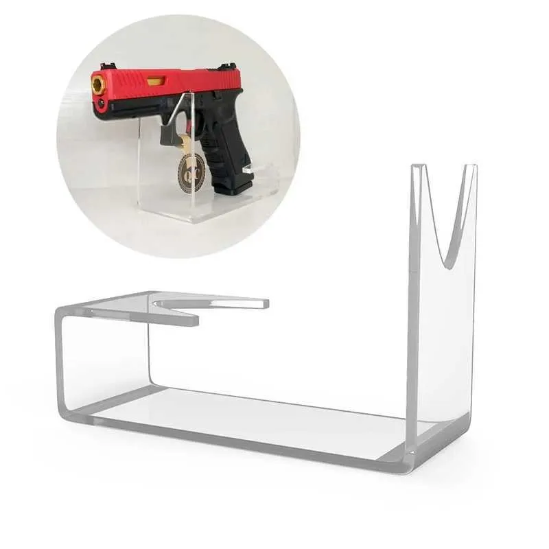 Gun Toys 1PCS Clear Acrylic Toy Pistol StandPistol Holders Display Rack Tabletop Decoration 240307