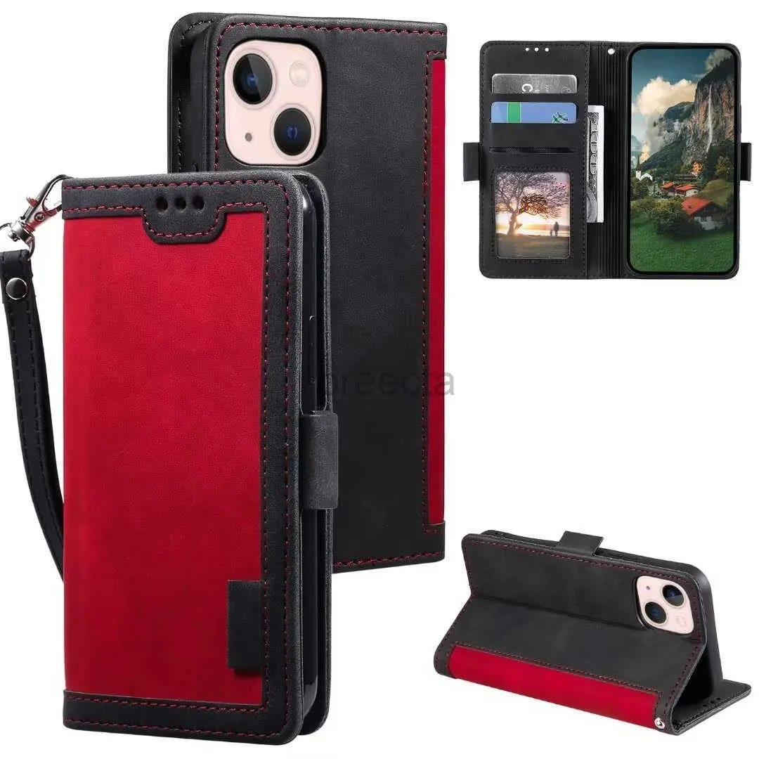 Cell Phone Cases Double Colors Cases For Iphone 14 13 12 11 Mini Plus Max X XR XS 8 7 Wallet Leather Cover Case Fundas Capa 240304