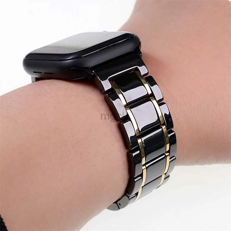 Banden kijken luxe keramische riem voor horloge ultraband vervang roestvrijstalen horlogeband iwatch -serie 8 7 6 SE 5 4 3 2 1 armband polsbanden 240308