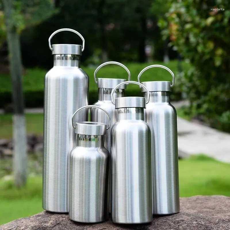 Water Bottles Ah Yuan Insulating Cup Vacuum Fitness Sports Bottle 304 Stainless Steel American Large Mouth Mountaineering Pot