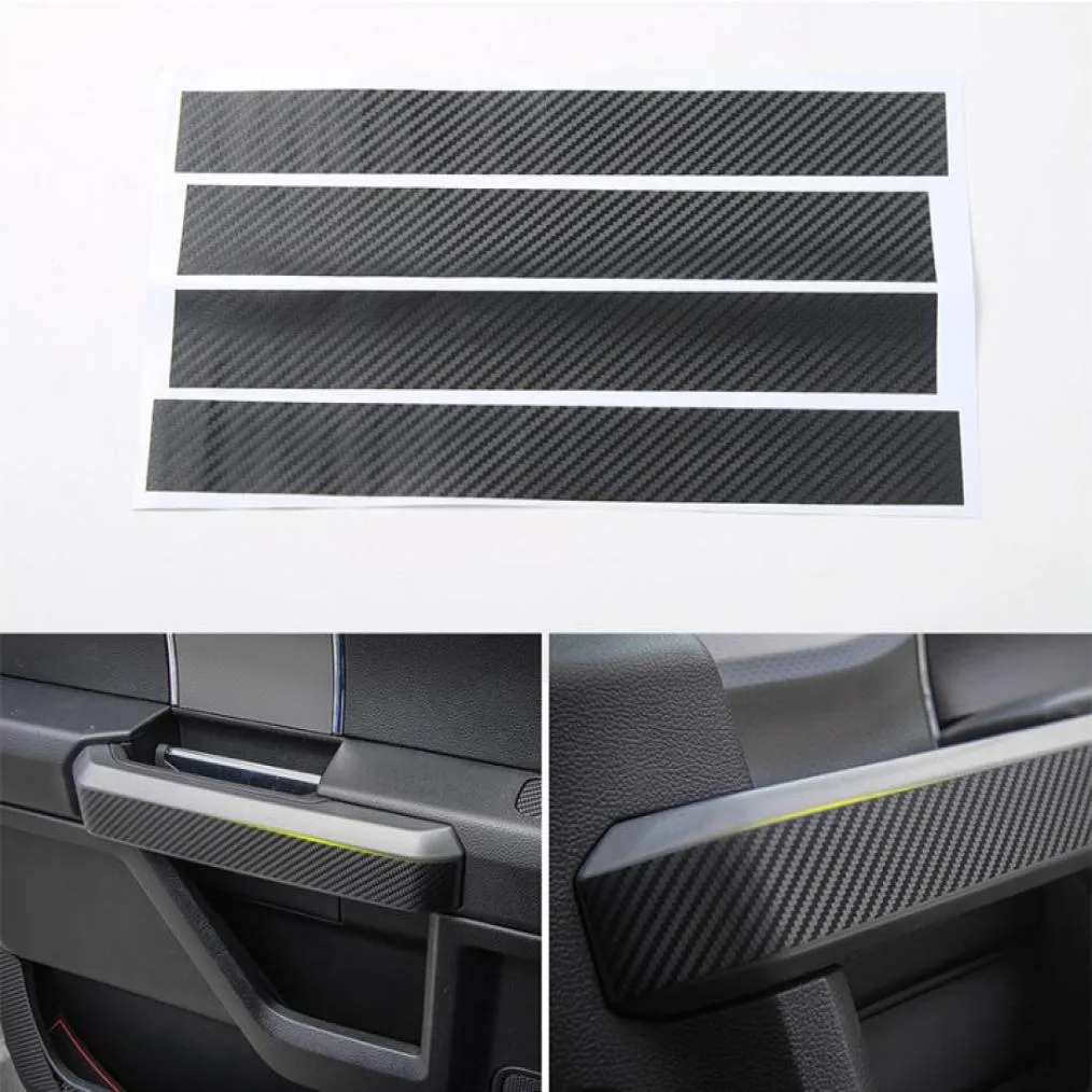 Innere Türgriff Carbon Faser Aufkleber Schwarz Auto Innen Zubehör Fit Hohe Qualität Für Ford F150 201520161409727