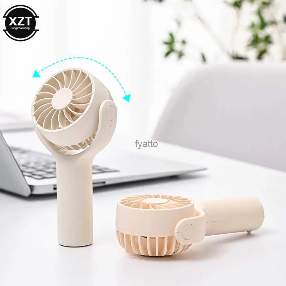 Electric Fans Rotating Mini Portable Handheld Ventilation Fan Air Cooling USB Charging Outdoor Travel Manual Womens ProductsH240308