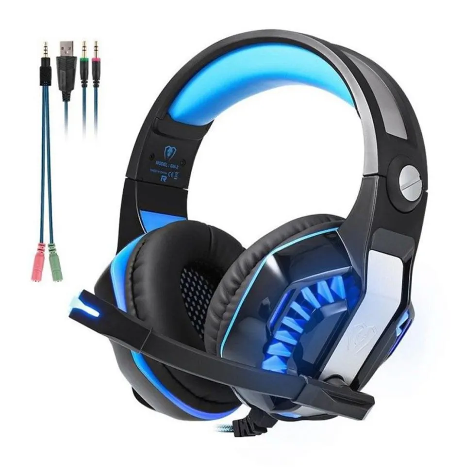 Beexcellent GM2 Gaming Headset Wired Headphones Gamer Headphone for Computer Phone Noise Cancelling with LED Line Control3326082