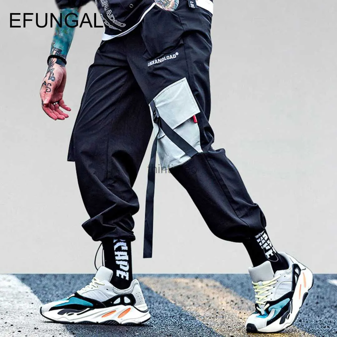 Men's Pants Pockets Cargo Pants Men Women Harem Joggers Baggy Harajuku Streetwear Fashion Swag Track Sweatpants FD103 240308