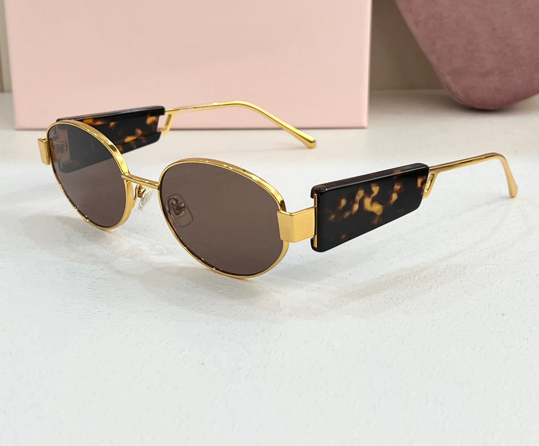 DHgate Round Metal Sunglasses Gold Black Dark Gray Lens Women Men Shades Lunettes de Soleil Vintage Glasses Occhiali da sole UV400 Eyewear Fashion Accessories