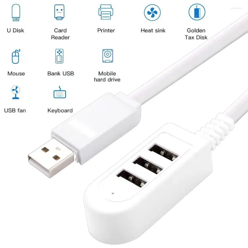 Multi-port Hub USB Splitter 3 In 1 3A Charger Converter Adapter Charging Extension Cable