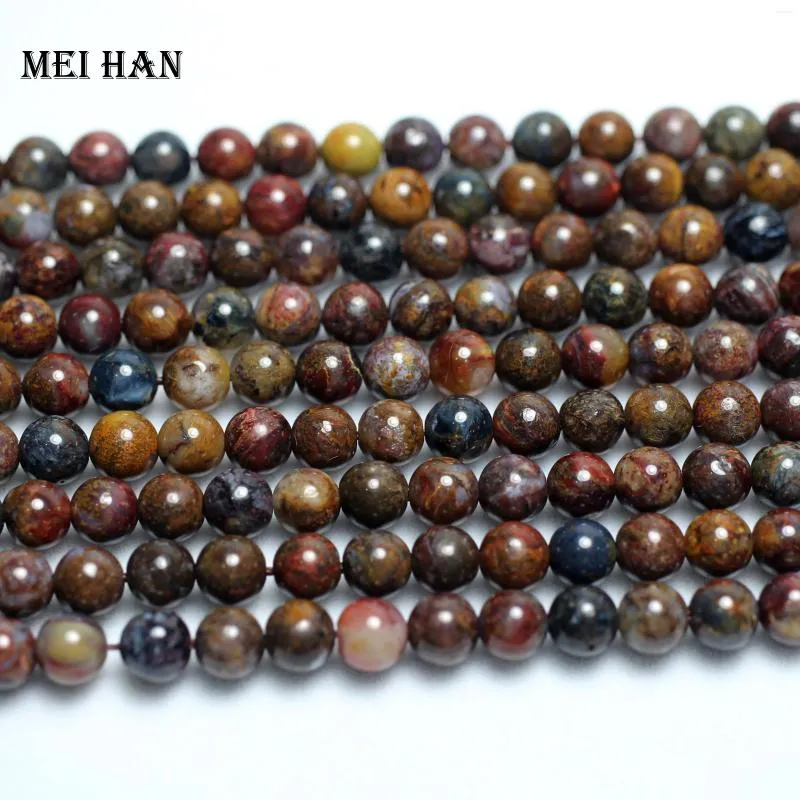 Pierres précieuses en vrac Meihan (2 brins/ensemble) naturel 6mm Vintage Pietersite lisse ronde incroyable perles pierre pour la conception de fabrication de bijoux