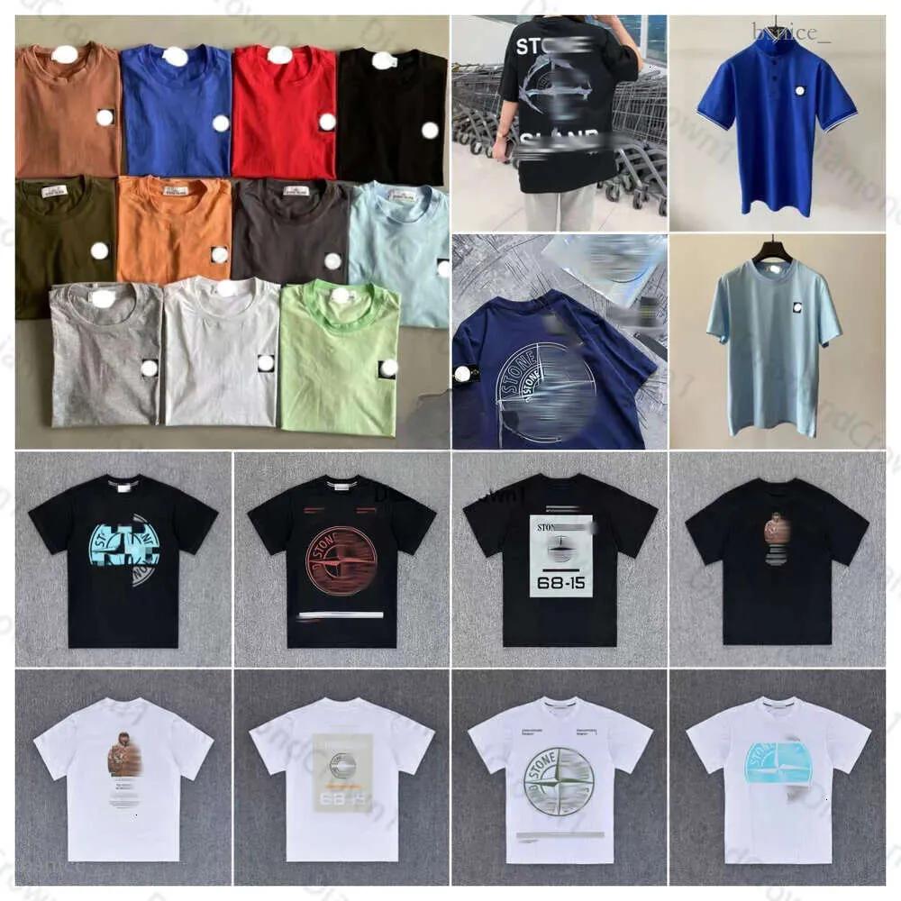 2024 Summer T Mens Designer Stone-islandness T-shirt Lâche Tees Tops Homme Chemise Streetwear Shorts Manches Pierre Tshirt Vêtements 321