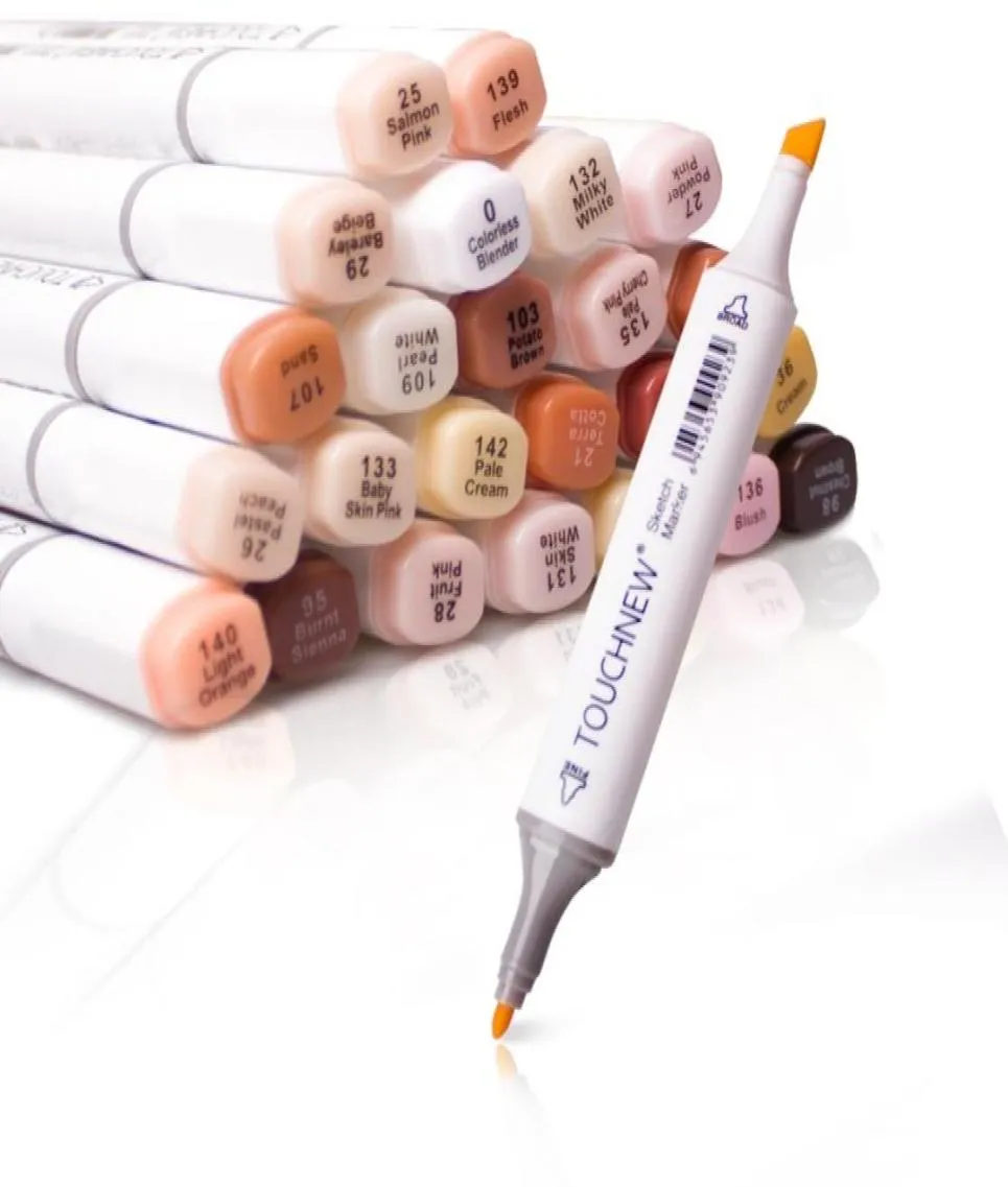 Conjunto de canetas marcadoras de pele de anime de esboço permanente de artista para canetas de tom de pele TouchNew 24 cores Conjunto de marcadores à base de álcool duplo de ponta dupla C1819267219