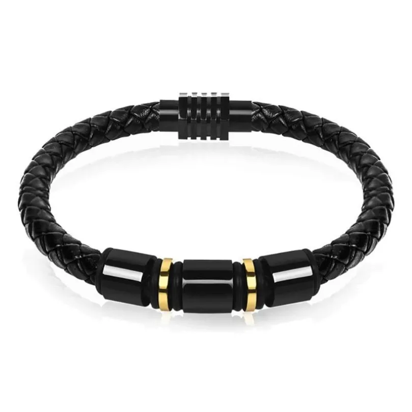 Bracelets en cuir en alliage de mode, manchette, bijoux multicouches, cadeau 249U