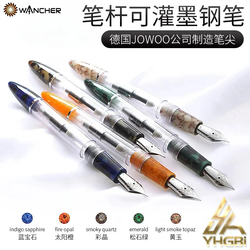 Fountain Pen WANCHER CRYSTAL Multiple Type Filling System Transparent Metal Body EFFM Nib FROM JAPAN LEISURE COLLECTION 240306