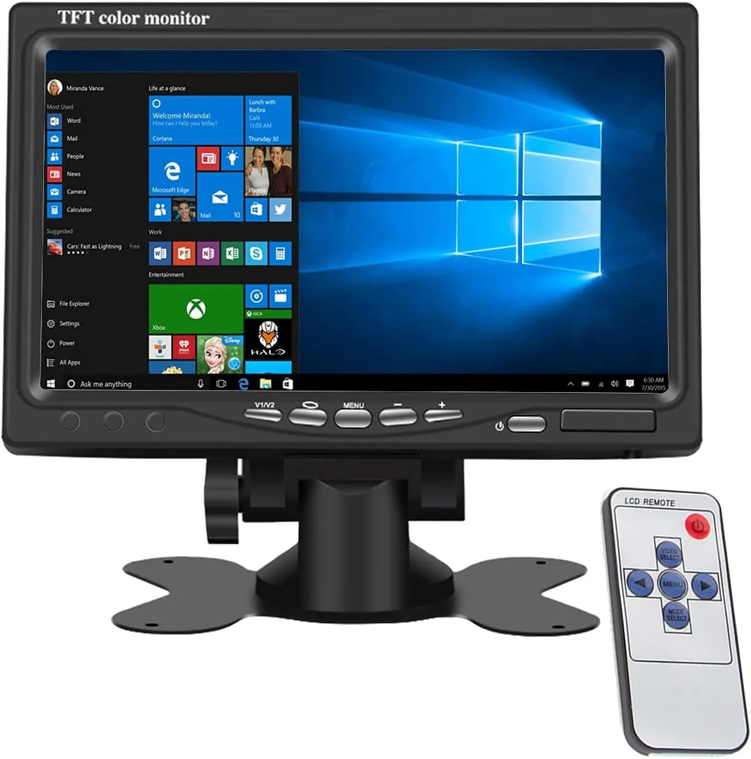 UVUSEE 7INCH SMALL HDMI Monitor 1080p IPS IPS Monitor 1024 × 600 مكبر صوت مدمج HDMI VGA