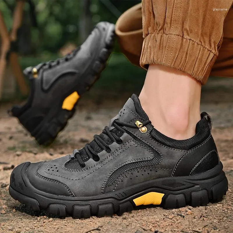 Casual Shoes Fashion Men's Sneakers Genuine Leather Climbing Walking Outdoor Lace-up Oxfords Men Tooling
