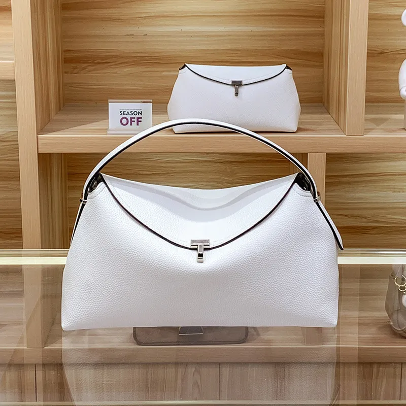 Sac à main bandoulière de haute qualité printemps/été 2024, nouveau tendance et polyvalent, à la mode et luxueux, niche en cuir souple pour les déplacements quotidiens des femmes de créateur Crème