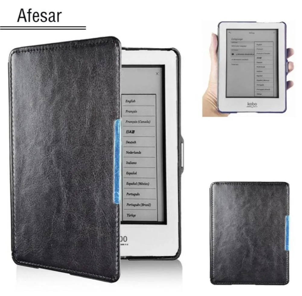 Ultra slim Flipleather cover for KOBO Glo or Glo HD magnetic case 6039039 eReader ebook N613 reader 6 inch protective shell2949299