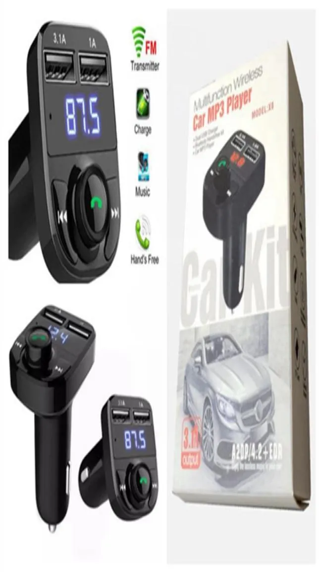 FM X8 Transmitter Aux Modulator Bluetooth Handsfree O Mp3 Player مع 3.1A Charge Charge Dual USB Car Charger8573817