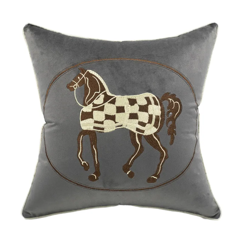 Taie d'oreiller en peluche brodée, vente en gros, housse de coussin de canapé, moderne et minimaliste, pour la maison, coussin de chevet