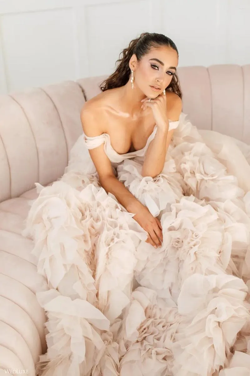 Blush Pink Wedding Dress: Elegant A-Line Tulle Gown, Ruffled Hem,  Voluminous Skirt, Lace-Up Bridal Dress - Affordable & Eye-Catching from  Dhgate Basic & Casual Dresses
