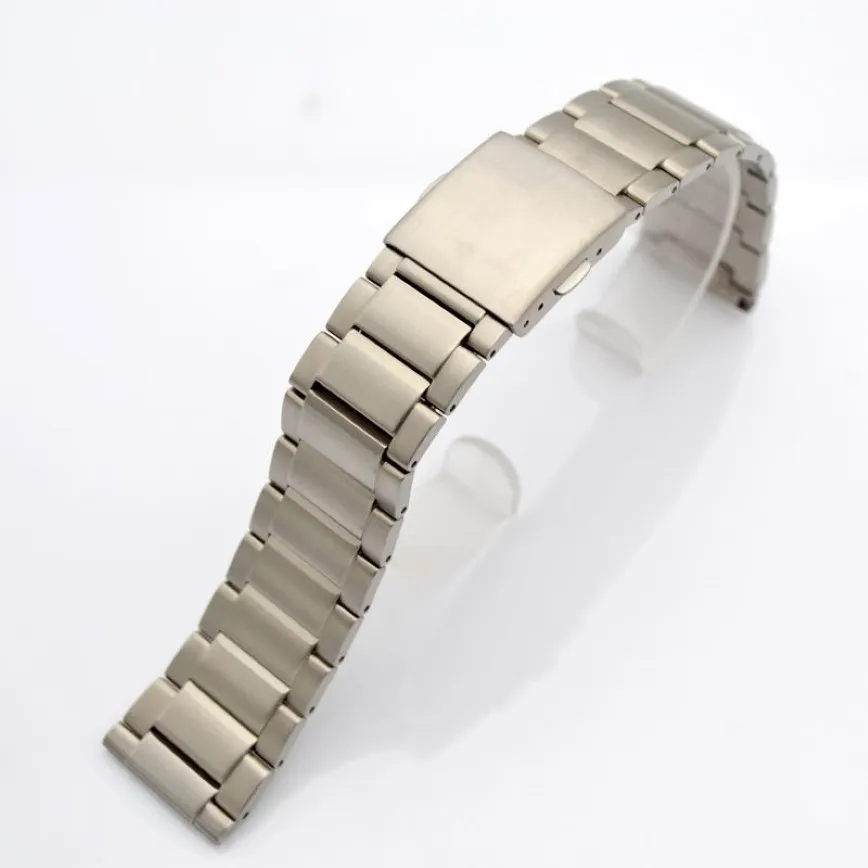 Universal Solid Flat Interface Titanium Watch Bands Metal Strap Armband Titaniumalloy Men's Bredd 20 21 22 23mm279u