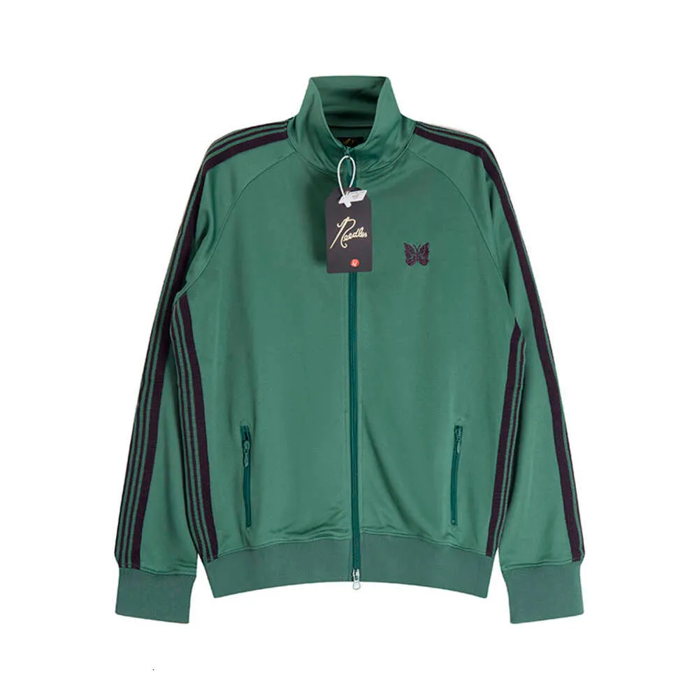 Needles Track Jacket Loose Nylon Zipper Closure Stand Collar Half