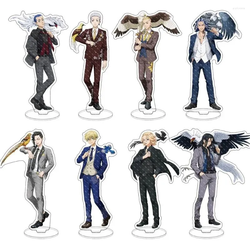 Keychains Tokyo Revengers Figur Acrylic står Anime Cosplay Manjiro Ken Takemichi Hinata Atsushi Decor Model Plate Present Collection Rekvisita