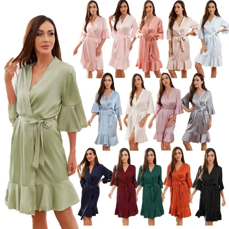 Mulheres sleepwear noiva dama de honra roupões de cetim robe plissado vestido de casamento de seda para mulheres roupão de banho vestidos de empregada