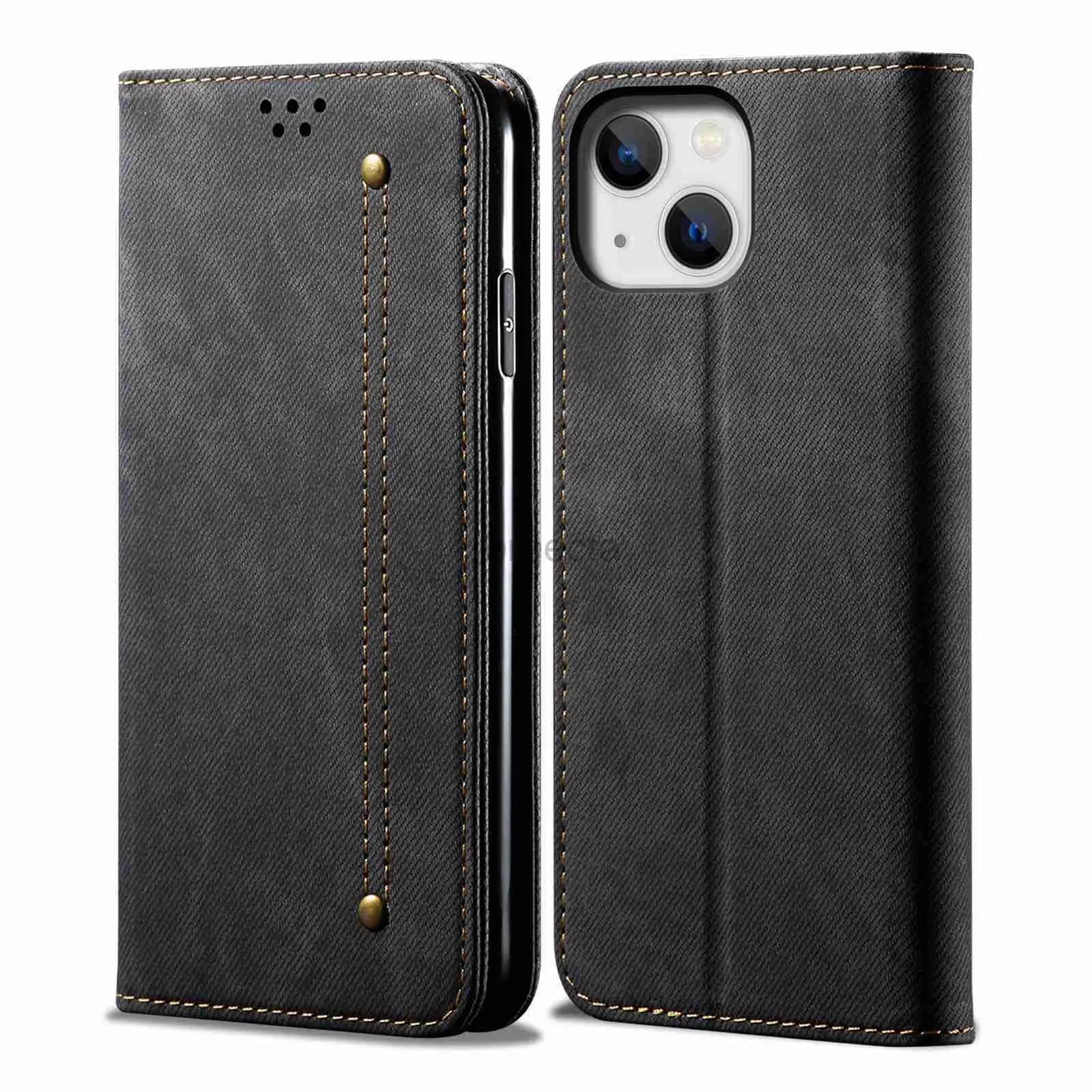 Jeans Cases For Iphone 15 14 13 12 11 Mini Plus Max X XR XS 8 7 Wallet PU Leather Cover Case Fundas Capa 240304