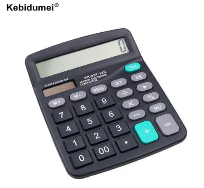 Kebidumei Office Solar Calculatorコマーシャルツールバッテリーまたはソーラー2搭載12桁の電子計算機