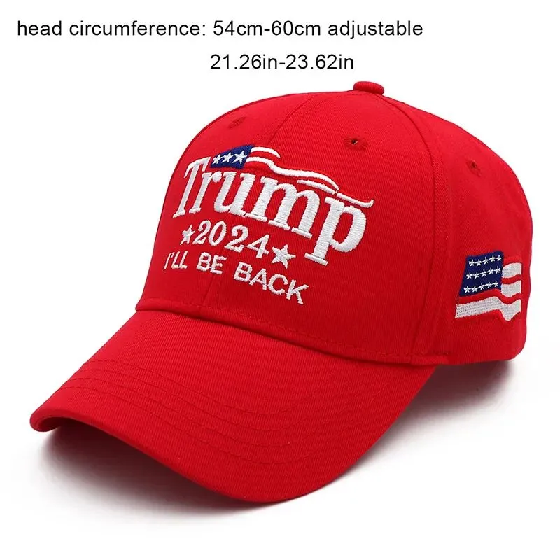 ZK20 Chapeaux de fête brodés 2024 Casquette de baseball pour l'élection du président américain Support réglable à bretelles Trump Chapeau Trump Même style Casquettes à visière Adultes Hommes Femmes 001