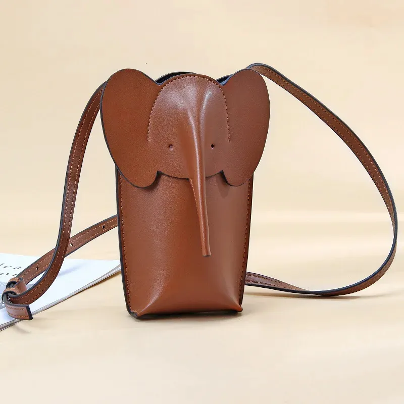 Fashion Cellphone Shoulder Bag Women Leather Crossbody Bag Handbag Card Holder Messenger Bag Elephant Grey Womens Bags 240304