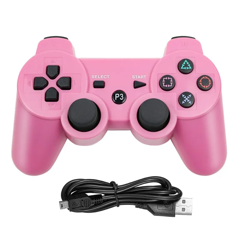 Joysticks Bluetooth sans fil Dualshock 3 de qualité supérieure pour contrôleur de vibrations PS3, manette de jeu pour contrôleurs de jeu PS Ps3 ont un logo avec boîte de vente au détail