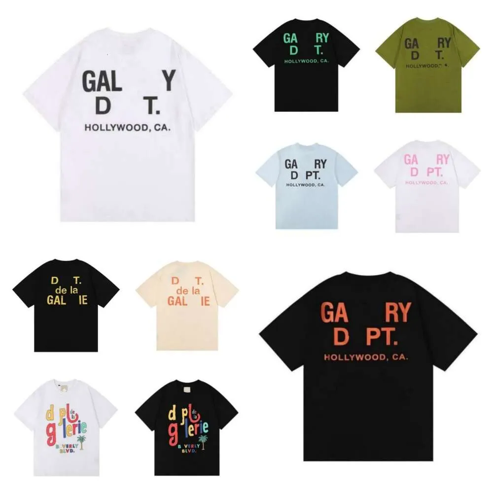 Gallary Dept Shirt New High Street Fashion Märke Retro Colorful Print Loose Par Short Sleeve Gallery Dept T-shirt för herrarna Womenshalf ärmar Tshirts FS2