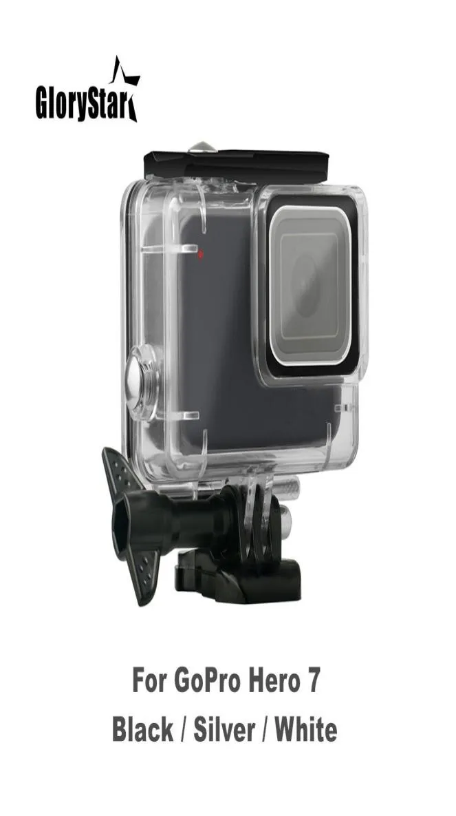 GloryStar 45M Capa subaquática à prova d'água para GoPro Hero 7 Preto Prata Branco Capa de proteção para câmera Acessórios de mergulho 5520987