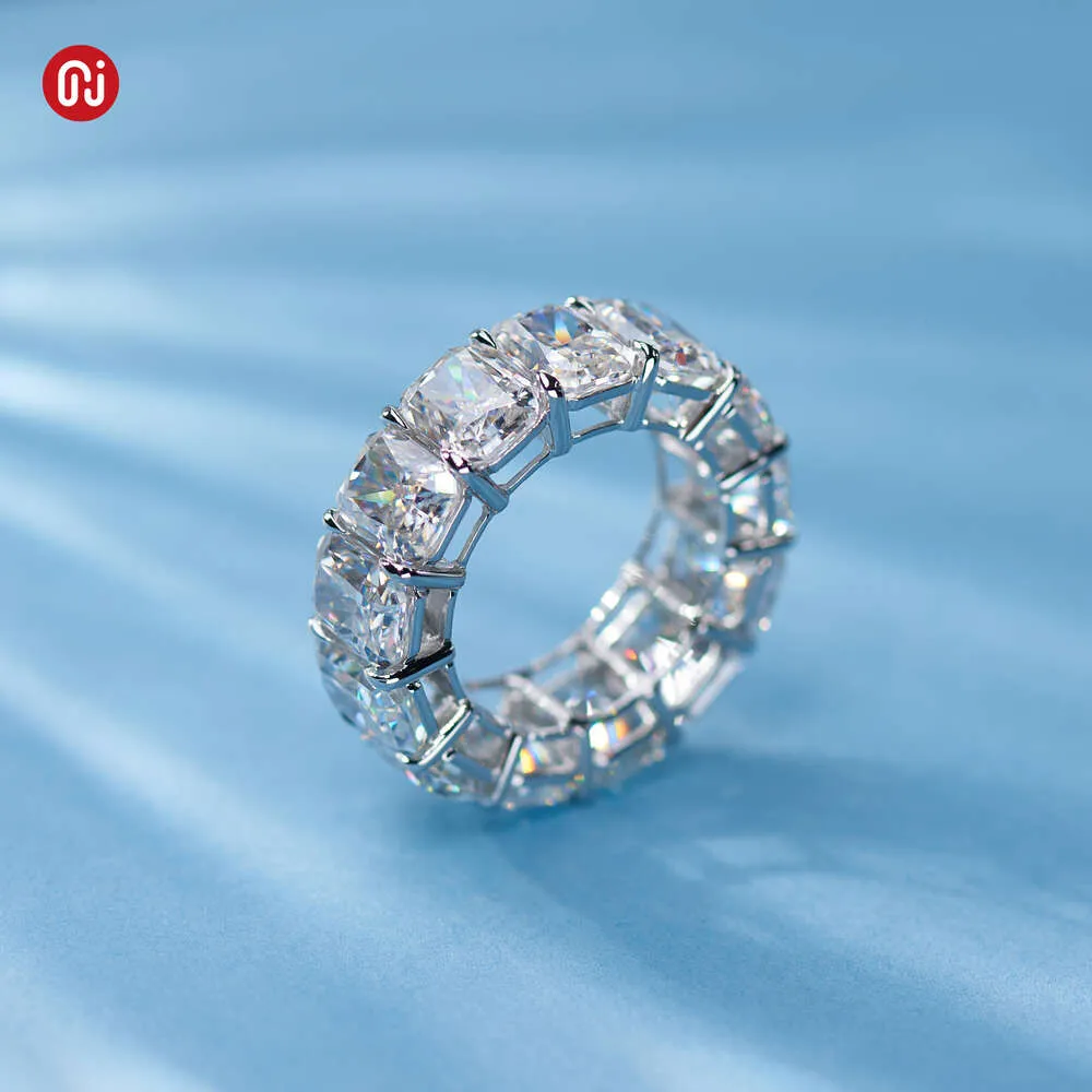 Gigewe 9k/ 14k/ أبيض الذهب 6*8mm خاتم Moissanite Radiant