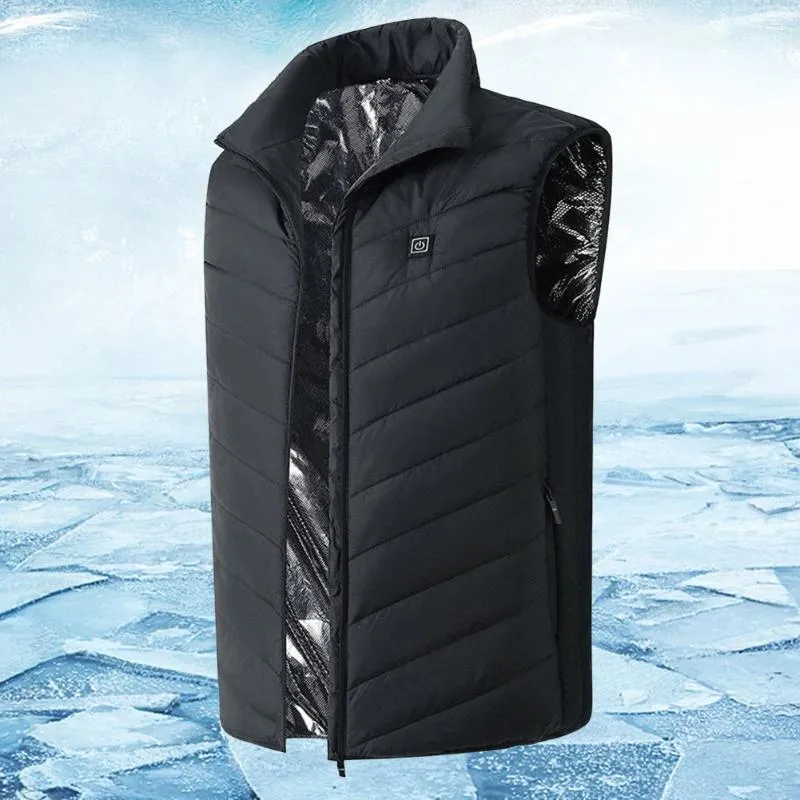 Männer Westen Unisex Control Temperatur Jacke 9 Zonen Heizung Körper Wärmer Mantel Smart Mit Reißverschluss Tasche Für Winter Jagd