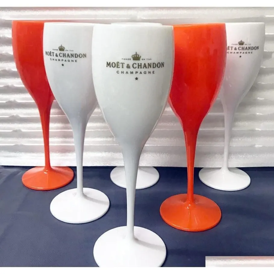 Moet Cups Acrylic Unbreakable Champagne Wine Glass Plastic Orange White Wine IcemerialGoblet213U