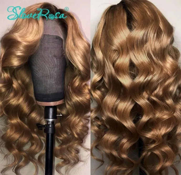 Hele diepe golf Ombre blonde Braziliaanse volledige kant voorpruiken met babyhaar 360 kant frontale pre geplukt synthetische pruik voor vrouwen4704428