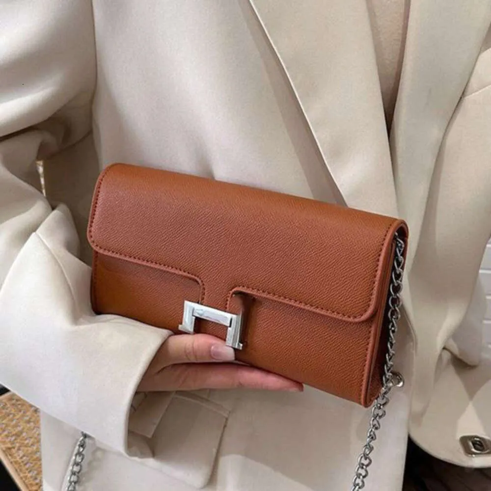 New Trendy High End Fashion Single Shoulder Bag Crossbody H-buckle Women's Handheld Bag Wallet