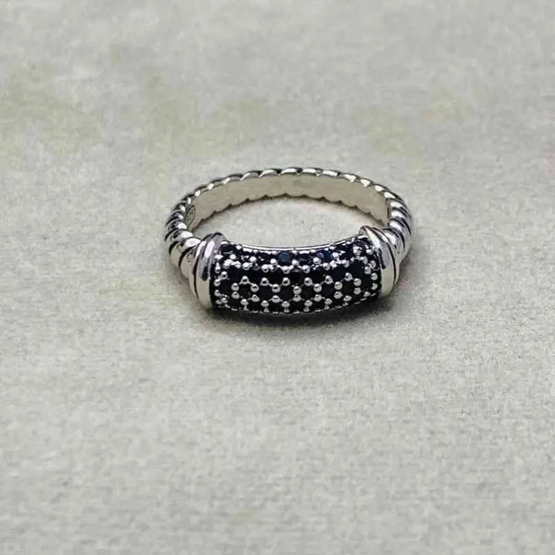 مصمم مجوهرات الأزياء Diamond Black White Rings Diamond Womens Mens عالية الجودة بلاتينية مطلي 318