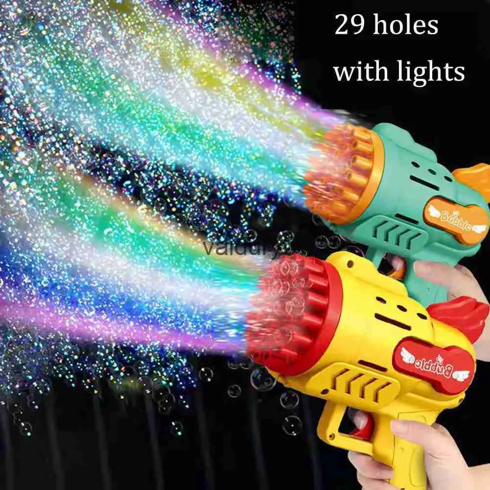 Sand Play Water Fun Baby Bath Toys Bubble Gun Electric Automatic Soap Rocket Mens Portable Outdoor Party LED Lights Blow Machine Childrens Gift H240308