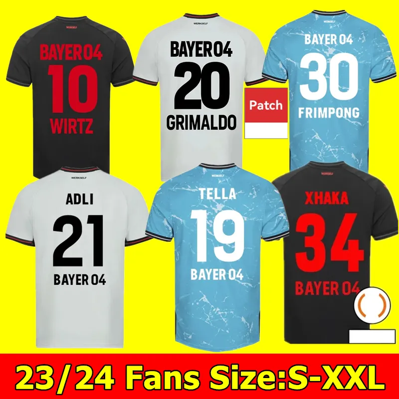 23 24 Camiseta Bayer LeverkuSen Camisas de futebol WIRTZ BONIFACE HINCAPIE HOFMANN TAPSOBA SCHICK PALACIOS FRIMPONG GRIMALDO 2023 2024 Home Away 3rd Mens Football Shirts