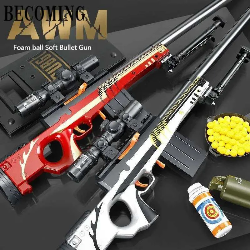 Gun Toys Soft Bullets Hand Gun Eva Foam Gun Shooter Gun Sniper Toy For Kids Outdoor Games CS Boys Fake Gun-Toy 240307