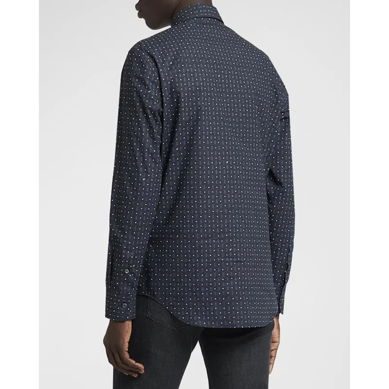 Męskie koszule Summer Brioni Blue Long Rleeve Midnight Botton Shirt