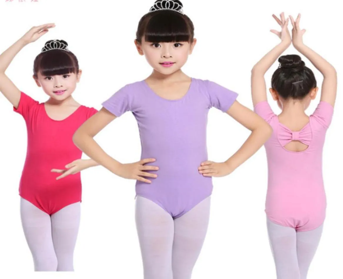 Enfants ballets danse uniforme Dancewear enfant Performance vêtements filles dos arc à manches courtes uniformes de ballet Costume pour enfants A58387793381
