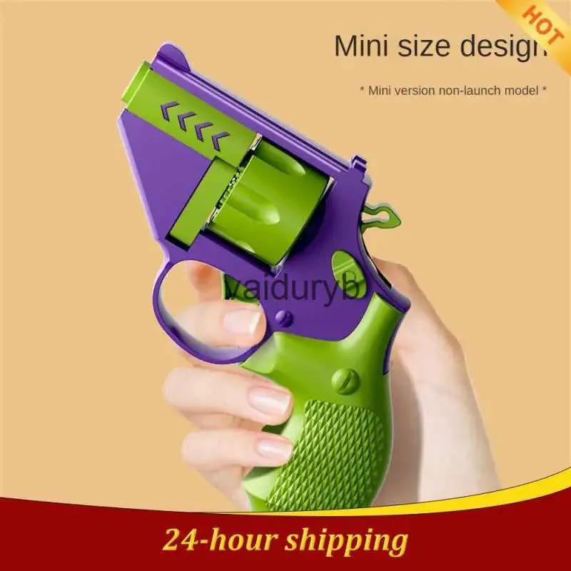 Sand Play Water Fun Gun Toys Unique Design of Revolver Rotating Top Birthday Present Unzip Toy Decompression Innovative Ld Radish Mini H240308