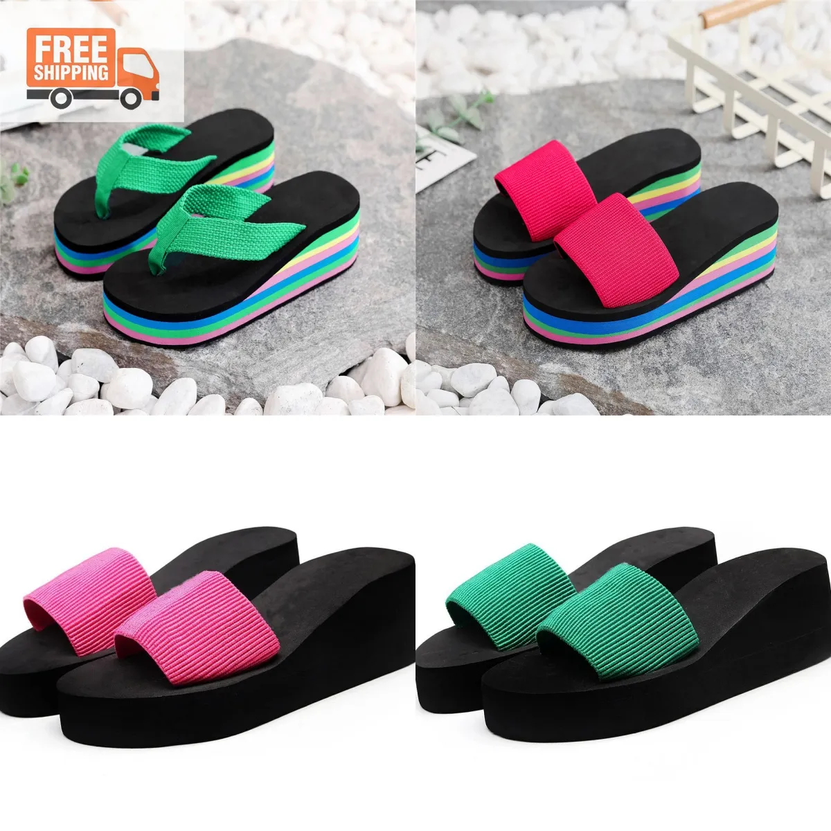 Pantalias de diseñador de guiso Sandalias de verano para mujeres Sandalias multicolor de calidad zapatillas de moda impresas plataformas impermeables zapatillas de moda de la playa Sports Sports Gai