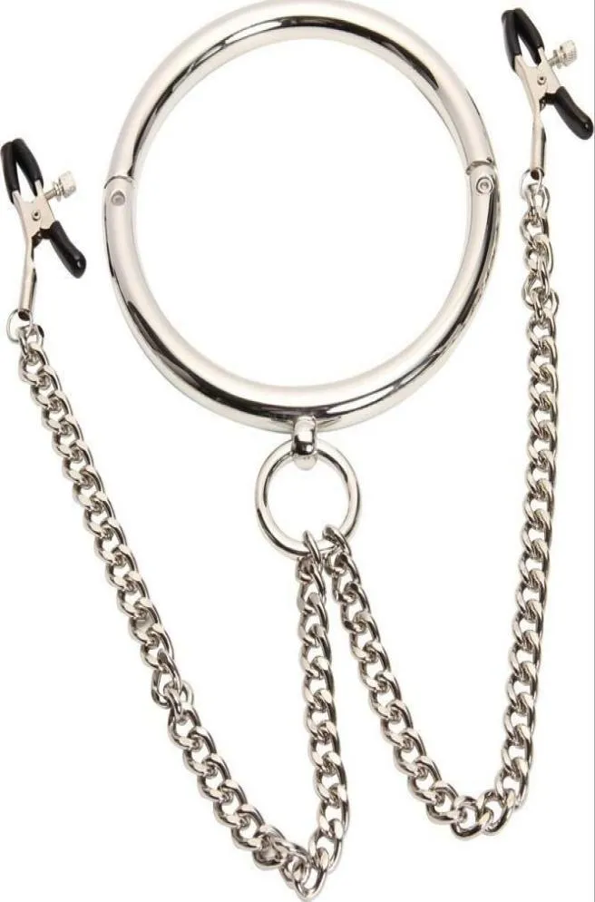 Forniture per adulti Cosplay Fetish Restraint Bondage Collare Collana Polsino Clip per seno R4106823667