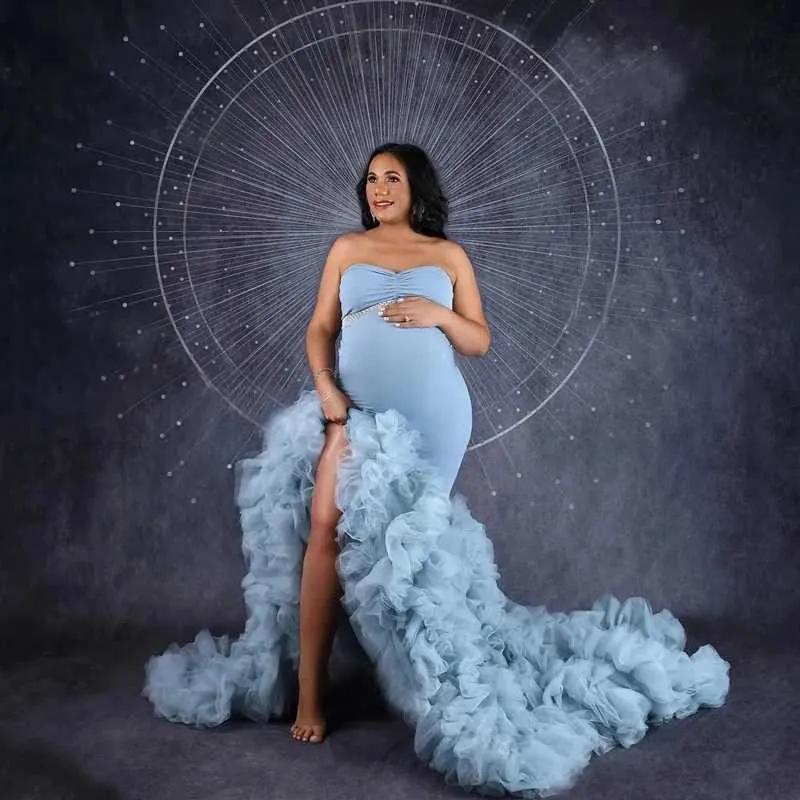 Maternity Dresses Mermaid Spandex Maternity Robes For Pregnant