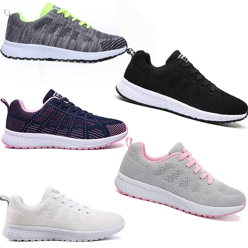 Voando tecelagem sapatos esportivos masculinos femininos malha casual plana branco preto touring sapatos gai pouco branco 35-44 61